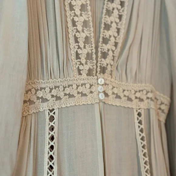 NWT Spell & the Gypsy Le Gauze Lace duster Small new off white dress wedding - Picture 12 of 17